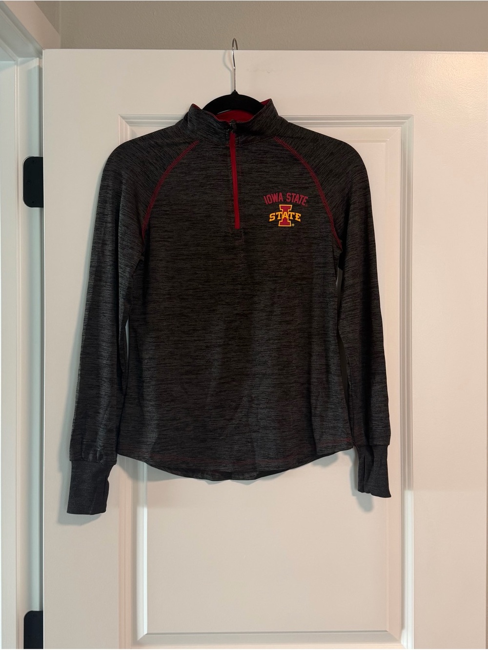 Iowa State Cyclones Women's Charcoal Heather Quarter-Zip Long Sleeve Top